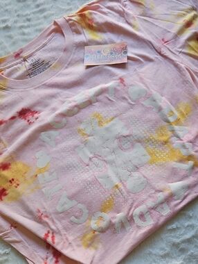 Coral And Yellow With Pink Tie-Dye Graphic Tee